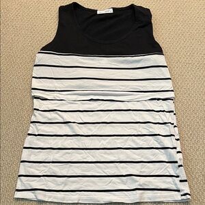 Smallshow Nursing Tank Black White Stripe Size S